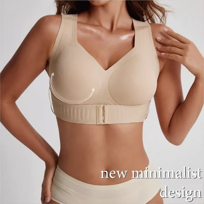 LAST DAY - BUY 1 GET 1 FREE😍Women’s Push-Up Posture Support Bra – Wireless Front-Closure Shaping Bra with Back-Smoothing Support, Wide Straps & Molded Cups