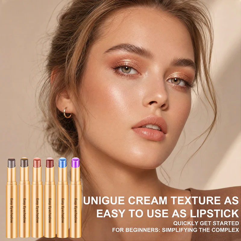 3 in 1 Easy Eyeshadow Stick for Beginners Waterproof Longwear Shimmer Makeup Set