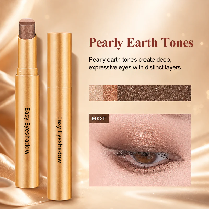 3 in 1 Easy Eyeshadow Stick for Beginners Waterproof Longwear Shimmer Makeup Set