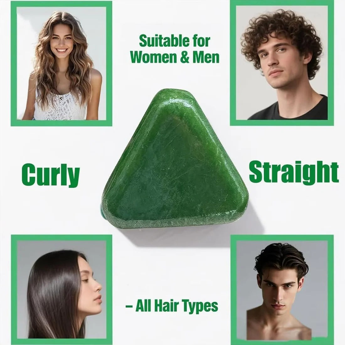 Nature  Green Shampoo Bar – Plant-Based & Nourishing– Regrowth, Dandruff Control & Stronger Hair