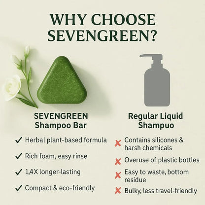 Nature  Green Shampoo Bar – Plant-Based & Nourishing– Regrowth, Dandruff Control & Stronger Hair